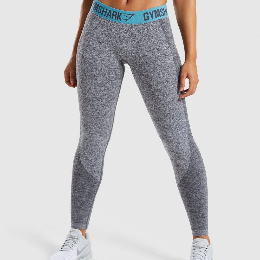 Gymshark Flex Leggings Charcoal Marl/Dusky Teal S